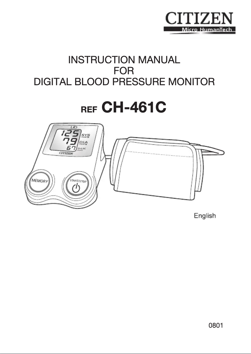 Page 1 de la notice Manuel utilisateur Citizen CH-461C