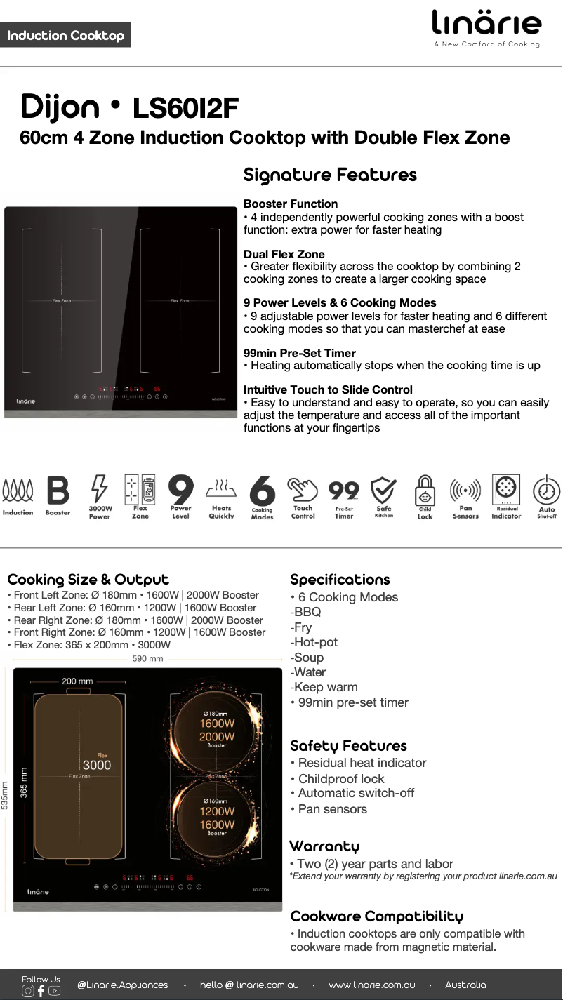 Page 1 de la notice Fiche technique Linarie DIJON LS60I2F