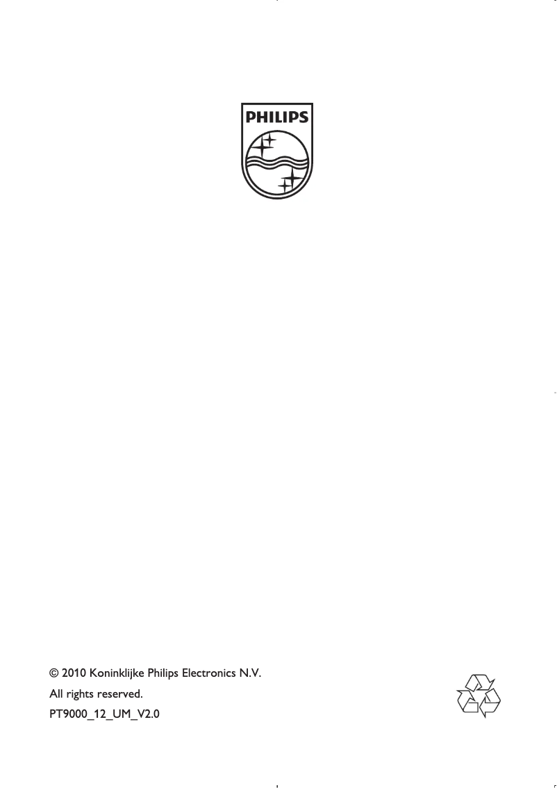 Page 1 de la notice Manuel utilisateur Philips PT9000