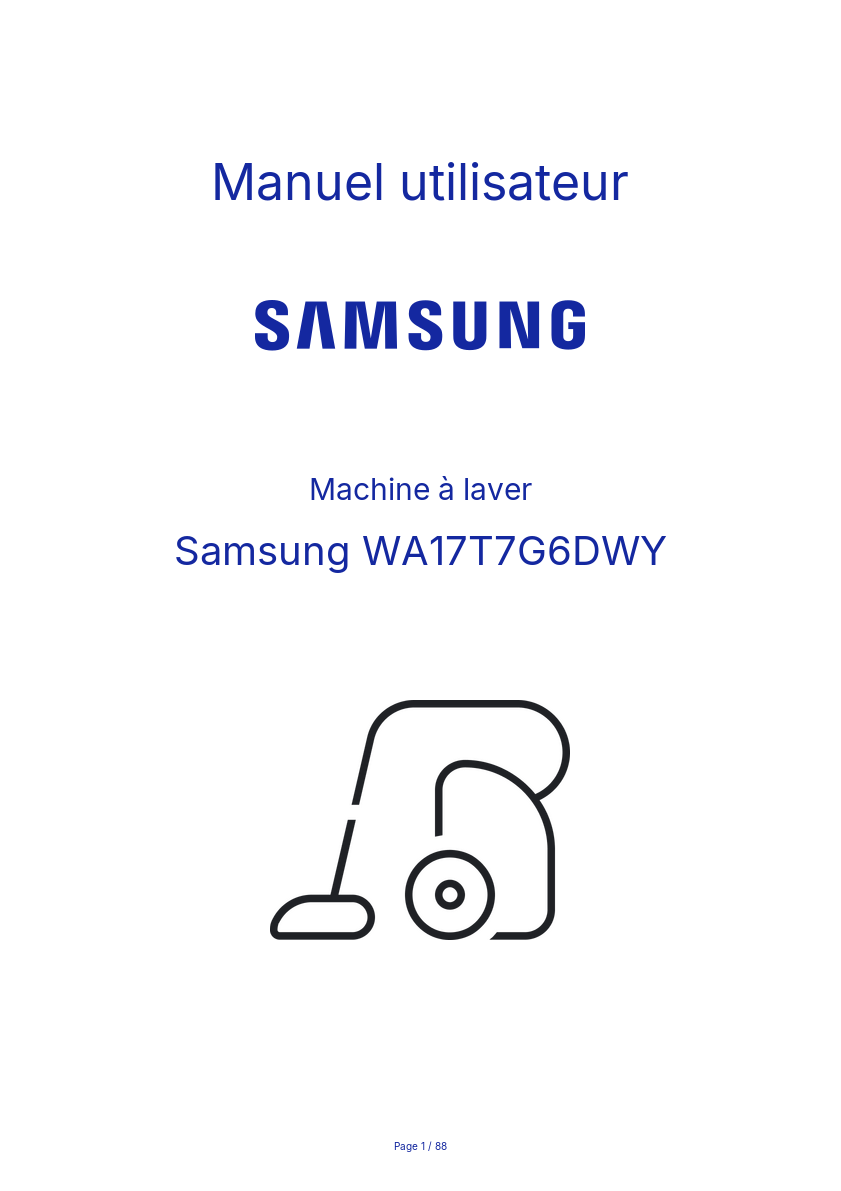 Page n°1 - Manuel utilisateur Samsung WA17T7G6DWY