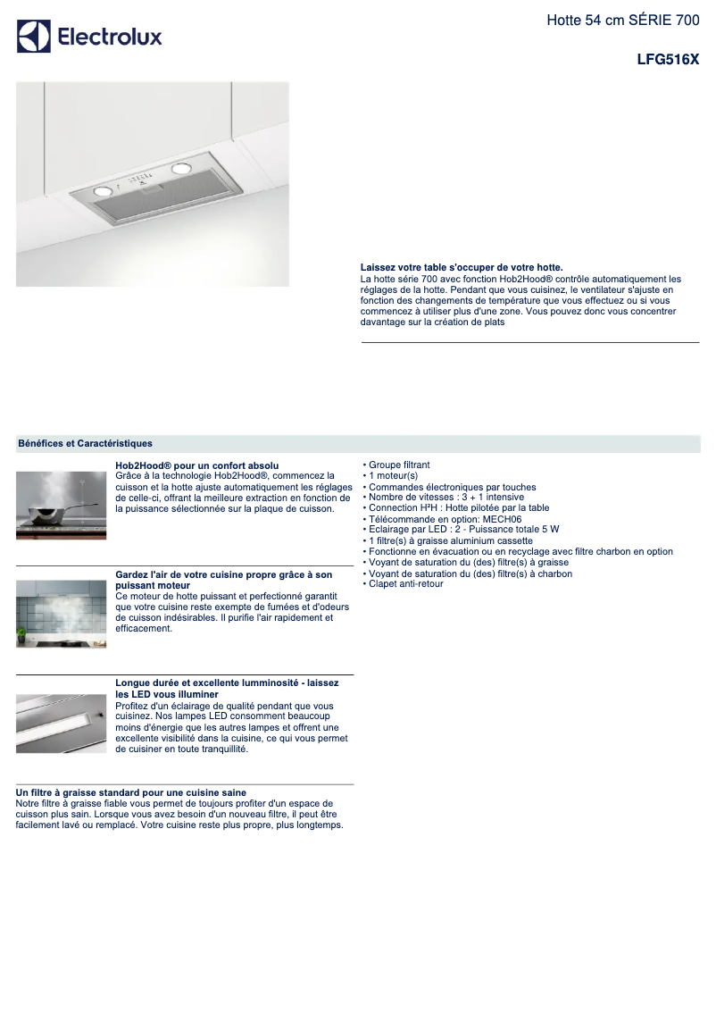 Page n°1 - Fiche technique Electrolux LFG516X