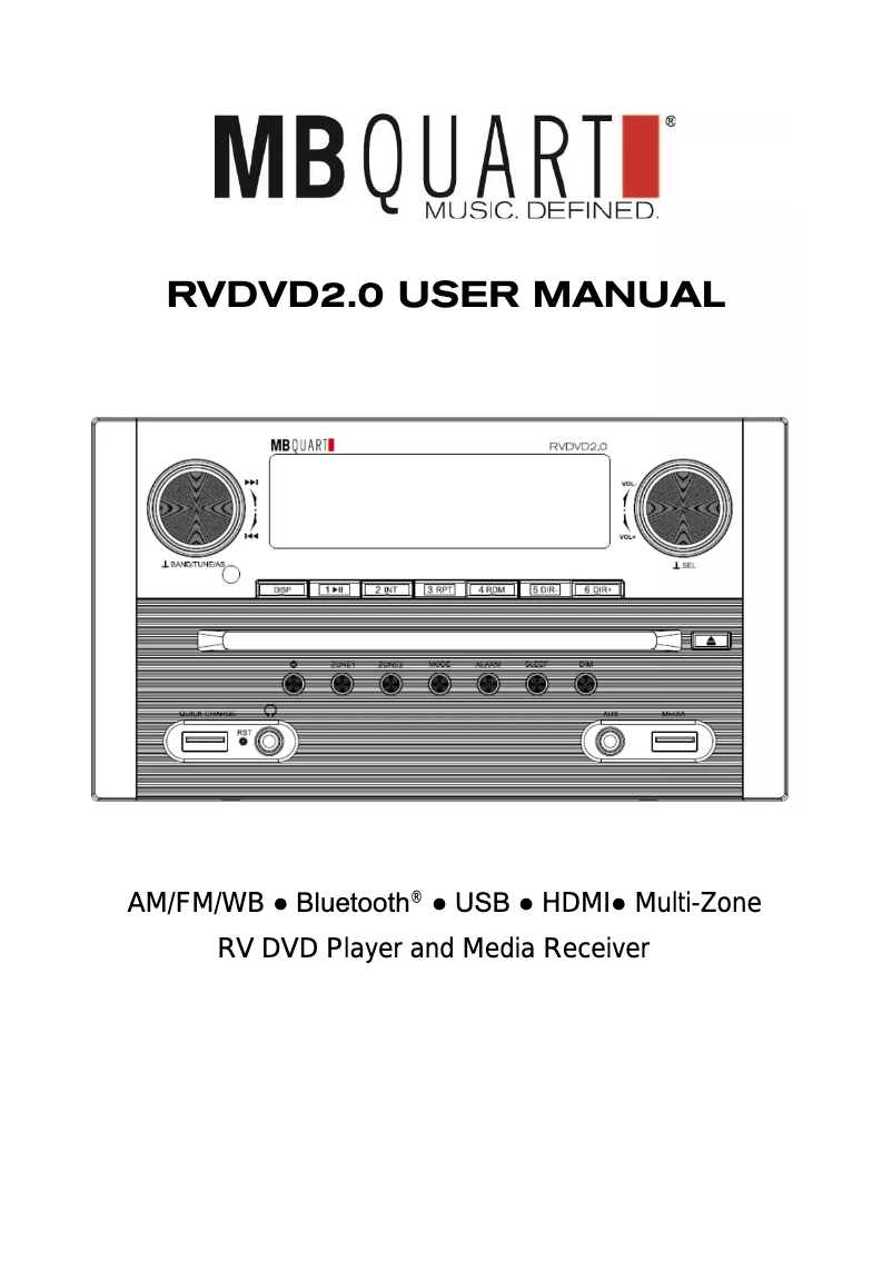 Page n°1 - Manuel utilisateur MB Quart RVDVD2.0