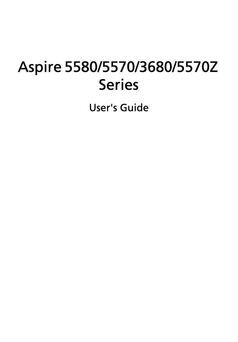 Image de la première page du manuel de l'appareil Aspire 3680