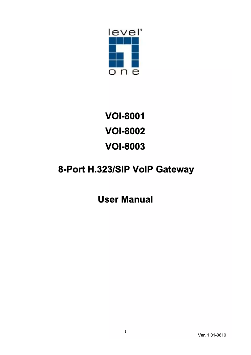 Page 1 de la notice Manuel utilisateur LevelOne VOI-8001