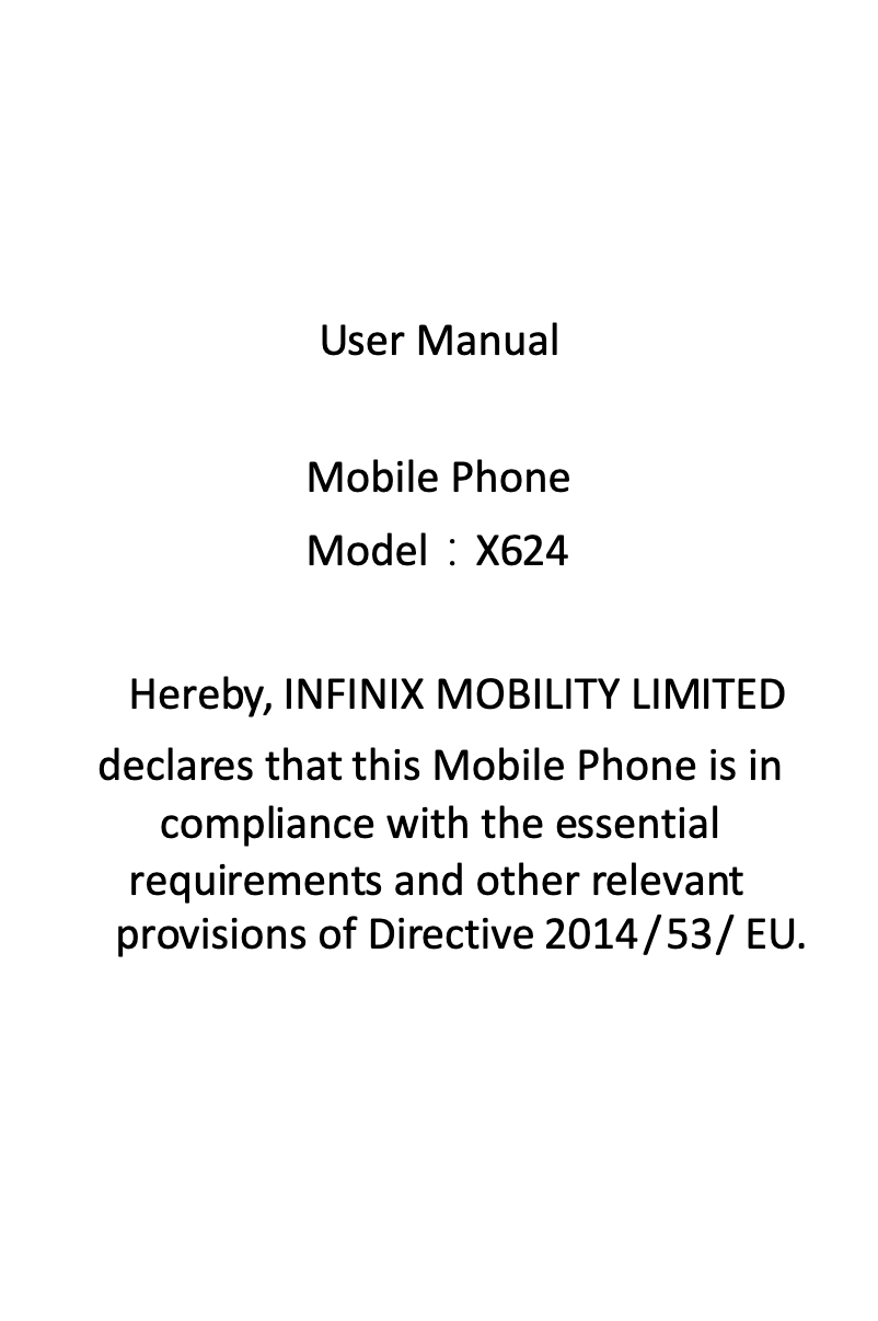 Page n°1 - Manuel utilisateur Infinix X624