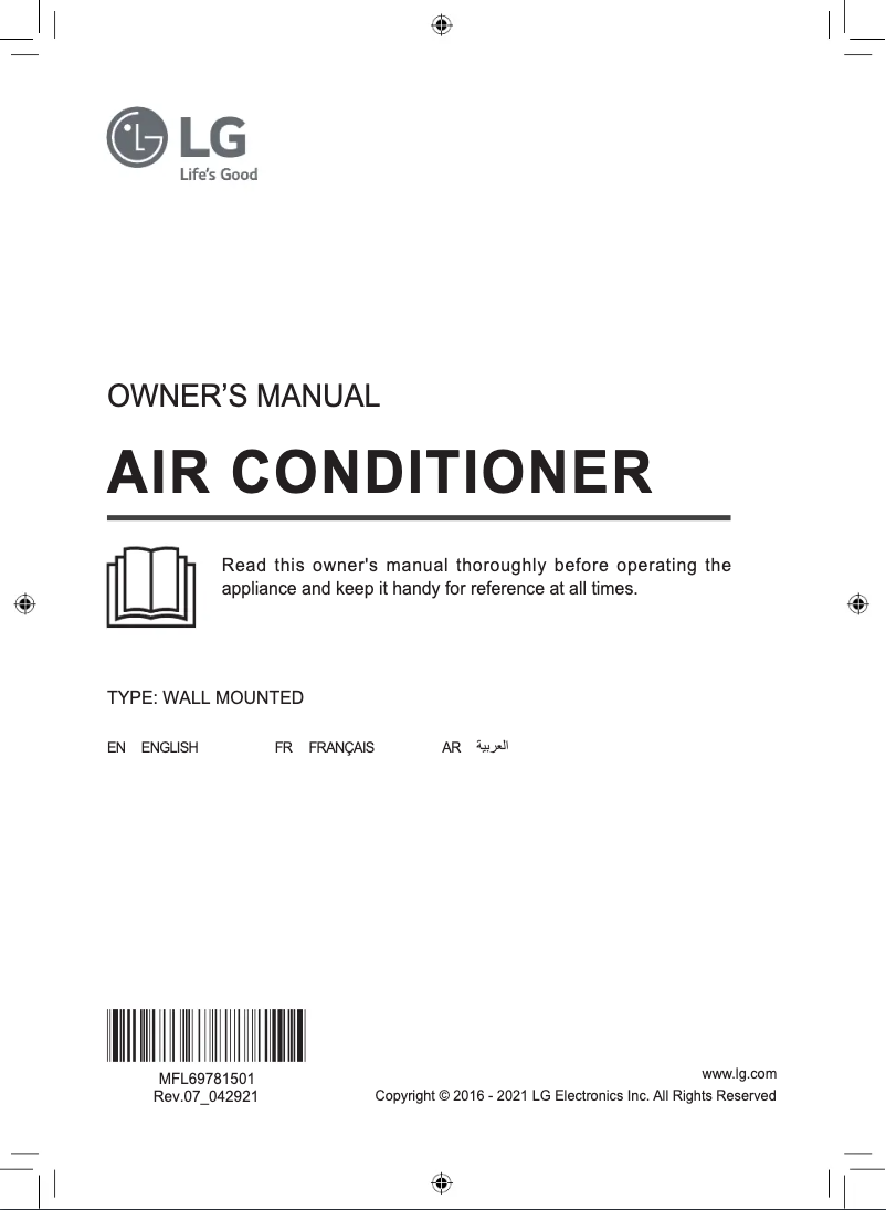 Page n°1 - Manuel utilisateur LG S4UW24K23AE