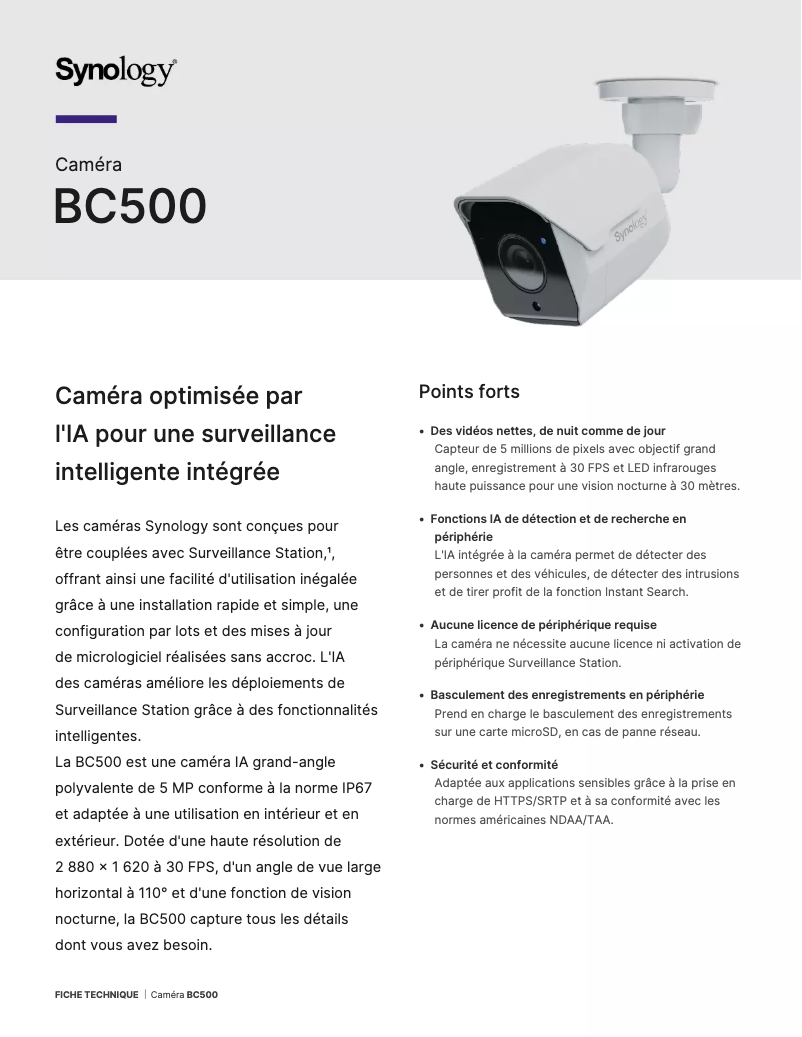 Image de la première page du manuel de l'appareil RackStation BC500