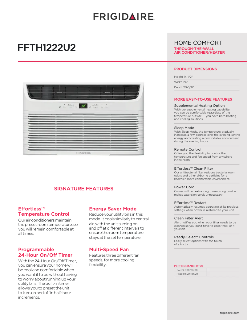 Image de la première page du manuel de l'appareil FFTH1222U2