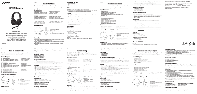 Imagen de la primera página del manual del dispositivo Nitro NHW820