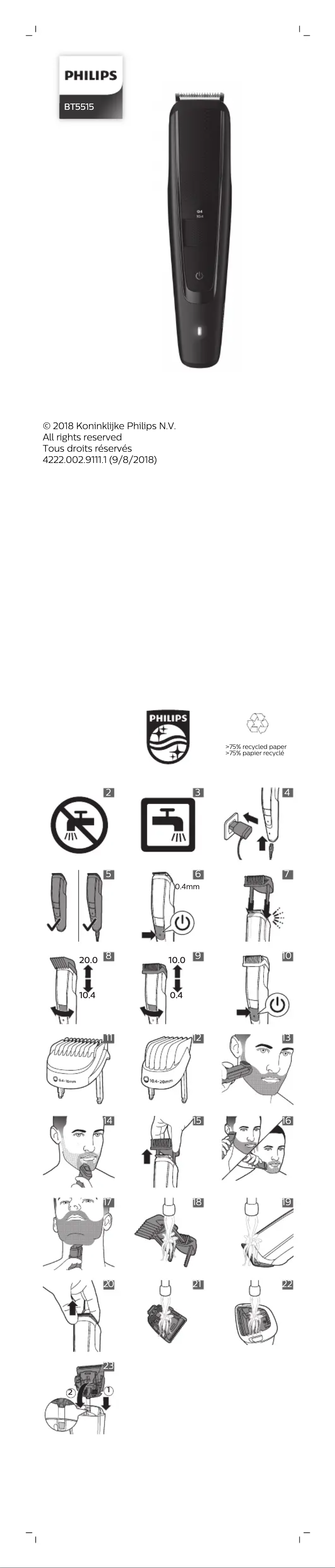 Page 1 de la notice Manuel utilisateur Philips Series 5000 BT5515