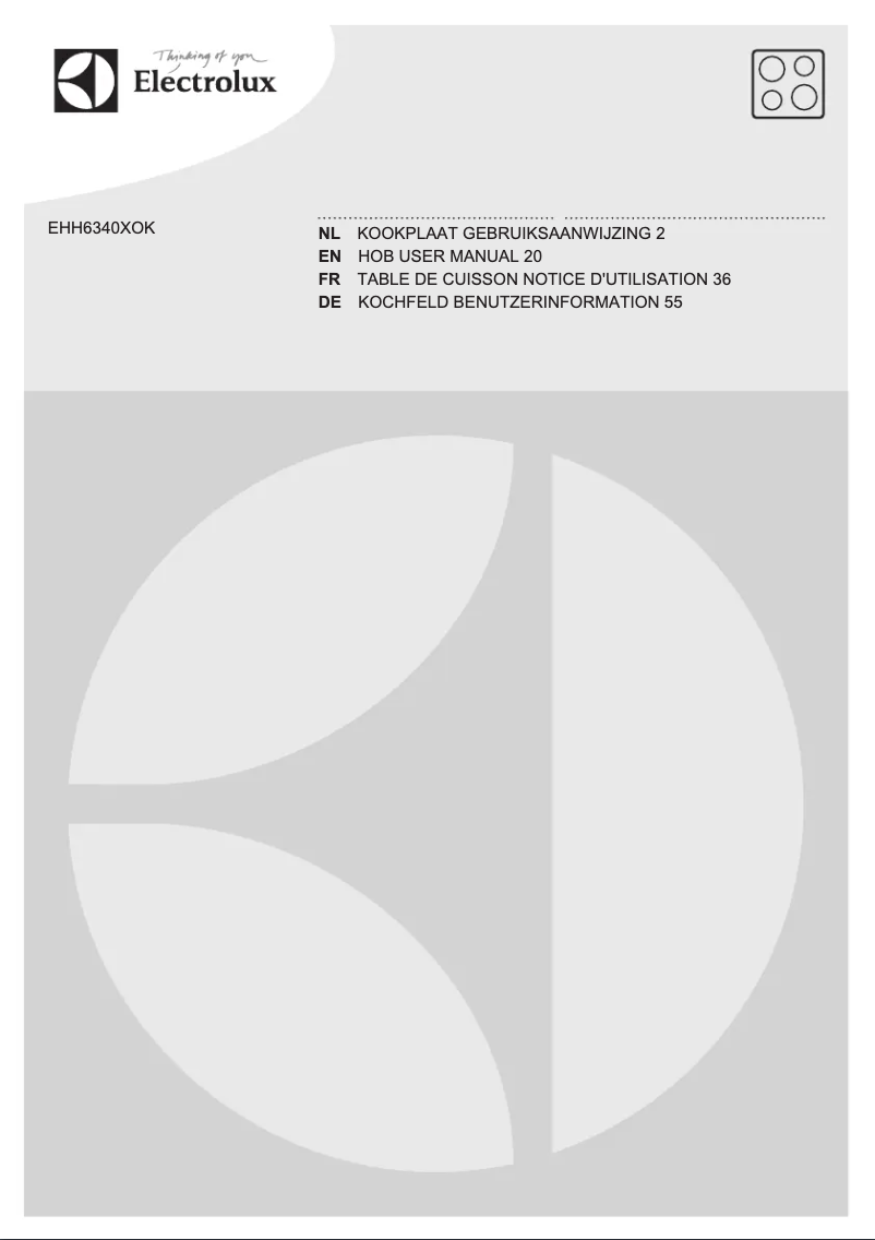 Page n°1 - Manuel utilisateur Electrolux EHH6340