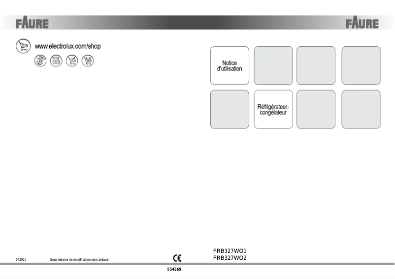 Image de la première page du manuel de l'appareil FRB327WO2