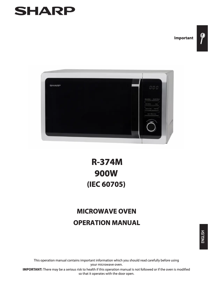 Page n°1 - Manuel utilisateur Sharp R-374SLM