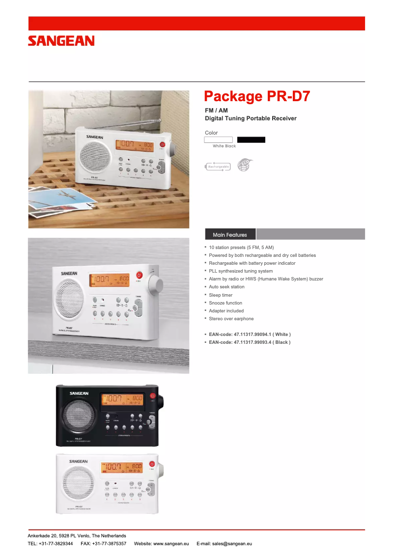 Image de la première page du manuel de l'appareil PR-D7