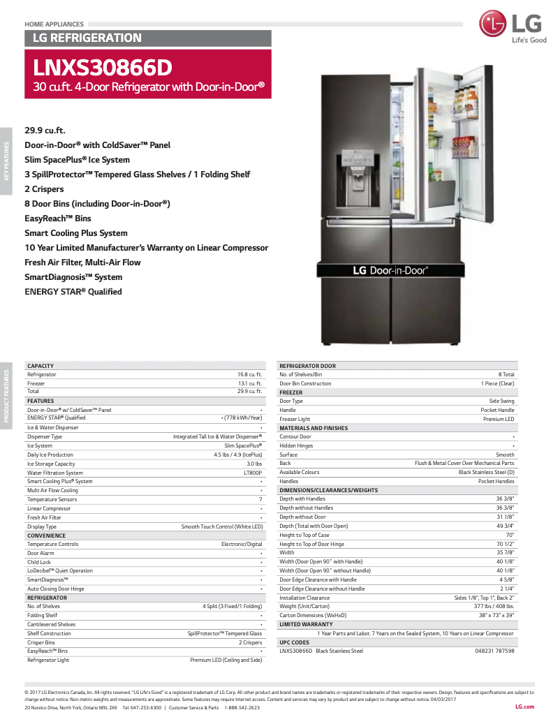 Imagen de la primera página del manual del dispositivo LNXS30866D