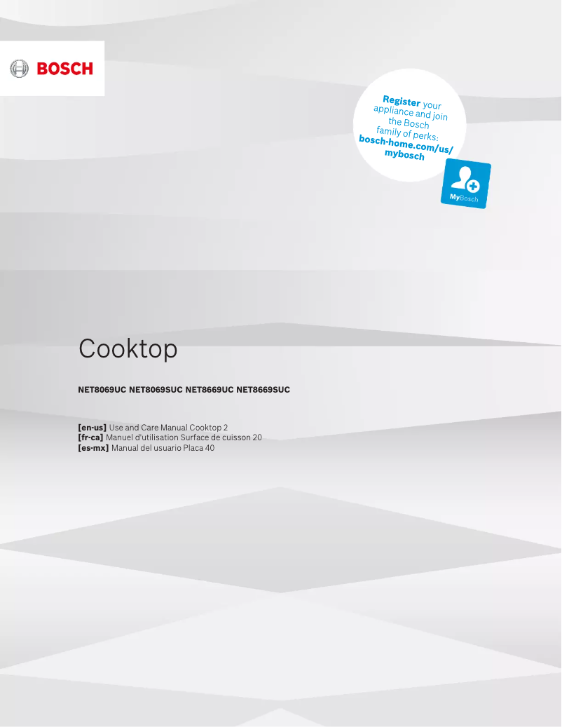 Page 1 de la notice Manuel d'utilisation et d'entretien Bosch NET8669UC