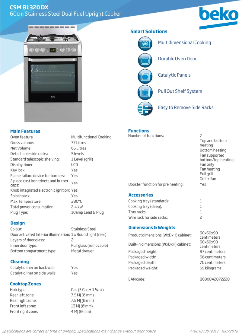 Image de la première page du manuel de l'appareil CSM81320DX