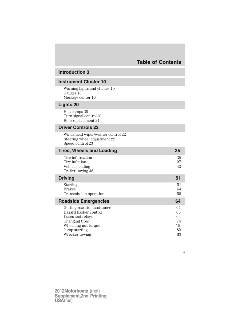 Image de la première page du manuel de l'appareil F-59 Commercial Stripped Chassis (2012)
