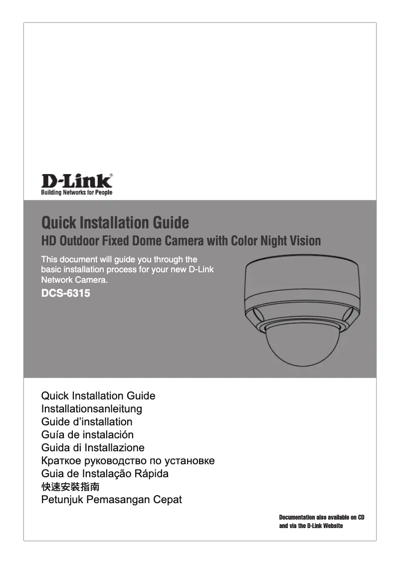Page 1 de la notice Manuel utilisateur D-Link DCS-6315