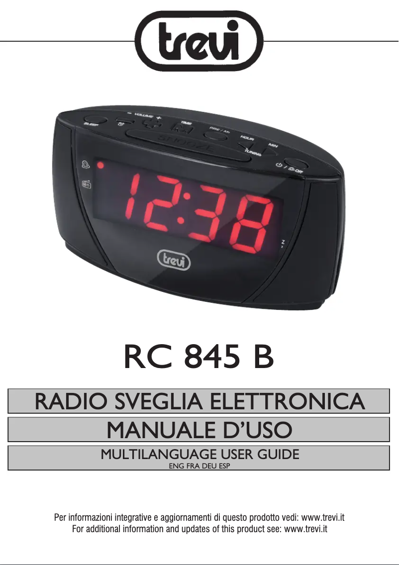 Page n°1 - Manuel utilisateur Trevi RC 845 B