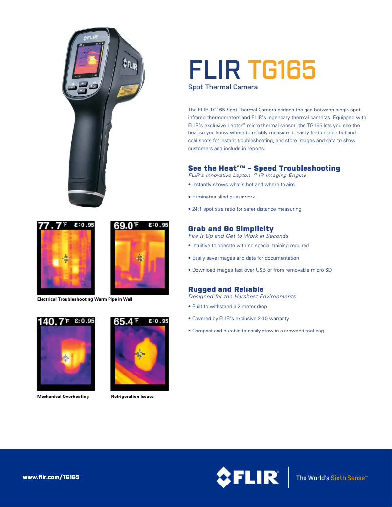 Página 1 del manual Ficha técnica FLIR TG165