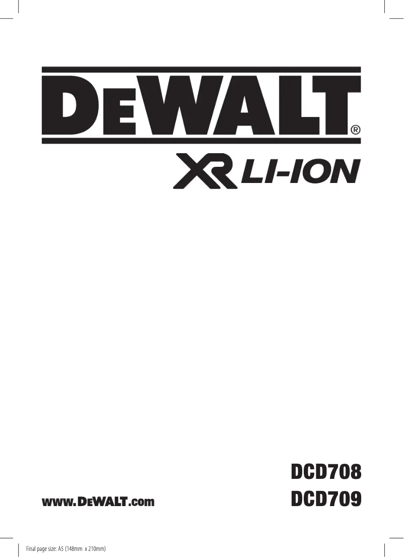 Page n°1 - Manuel utilisateur Black & Decker DCD709