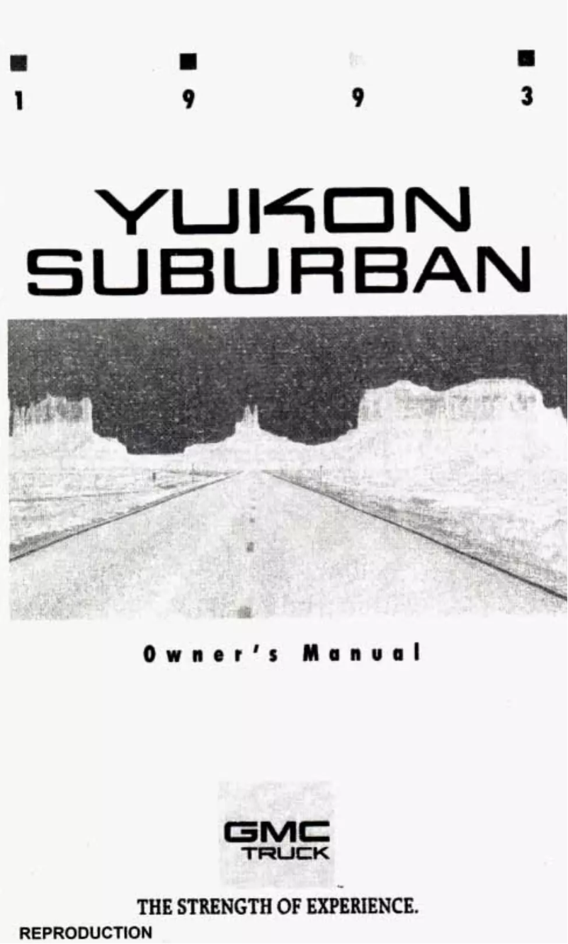 Page 1 de la notice Manuel utilisateur GMC Suburban (1993)