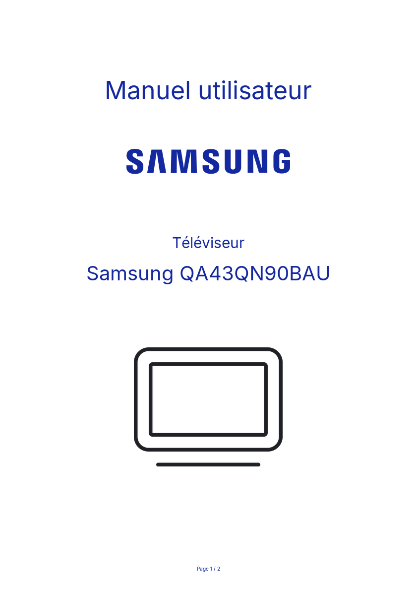 Page n°1 - Manuel utilisateur Samsung QA43QN90BAU