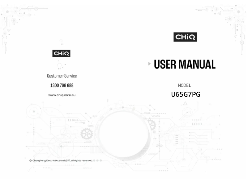 Page n°1 - Manuel utilisateur CHiQ U65G7PG