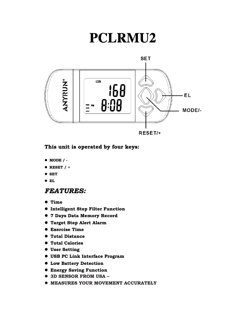 Page n°1 - Manuel utilisateur Pyle PCLRMU2