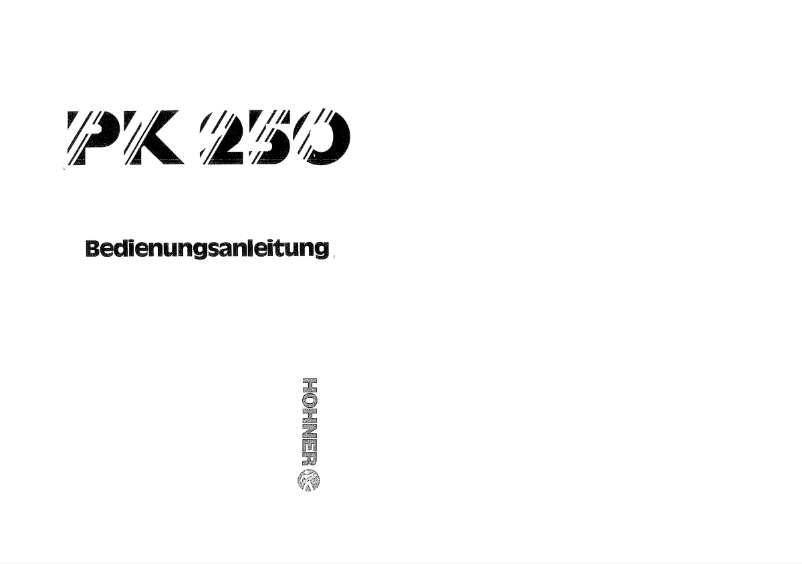 Page n°1 - Manuel utilisateur Hohner PK 250