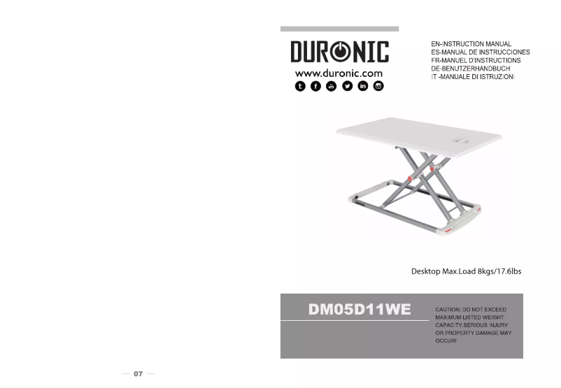 Página 1 del manual Manual de usuario Duronic DM05D11WH