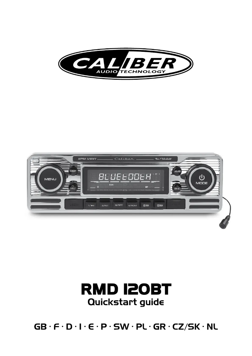 Page 1 of the manual User Manual Caliber RCD120BT