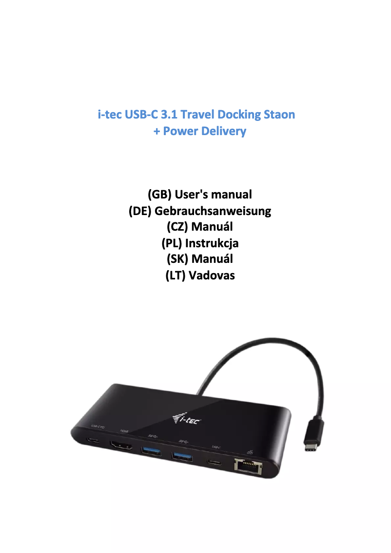 Imagen de la primera página del manual del dispositivo C31MINIDOCKPD