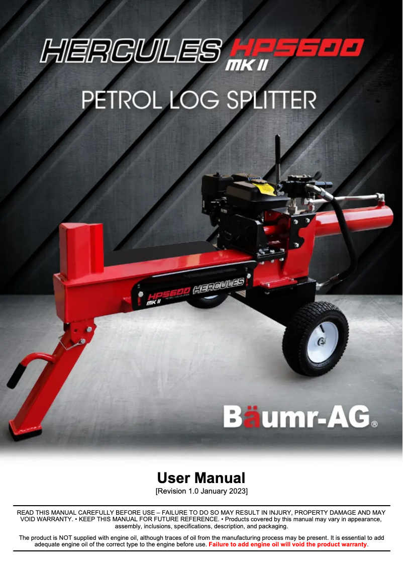 Página 1 del manual Manual de usuario Baumr-AG Hercules HPS600 MkII