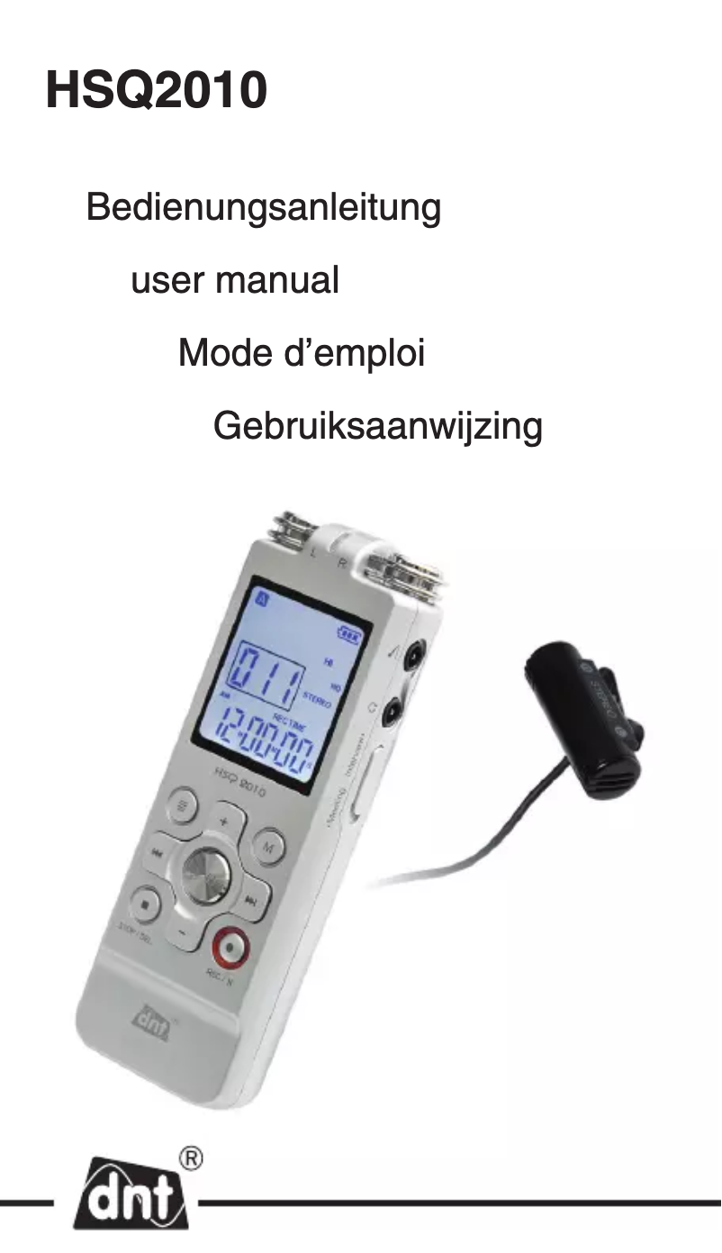 Page 1 de la notice Manuel utilisateur dnt HSQ2010