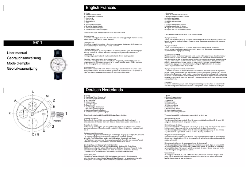 Page n°1 - Manuel utilisateur Davis 9811