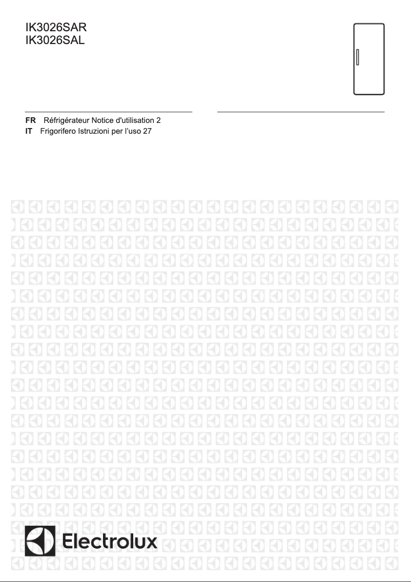 Page 1 de la notice Manuel utilisateur Electrolux IK3026SAR