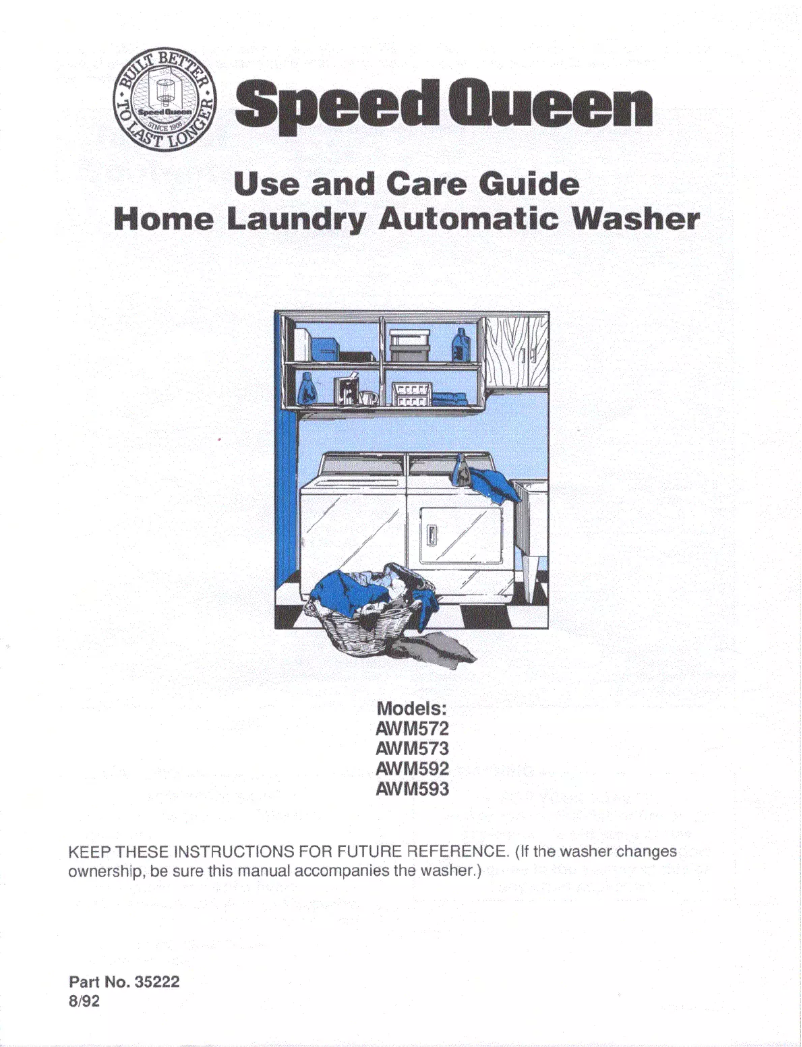 Image de la première page du manuel de l'appareil AWM572W