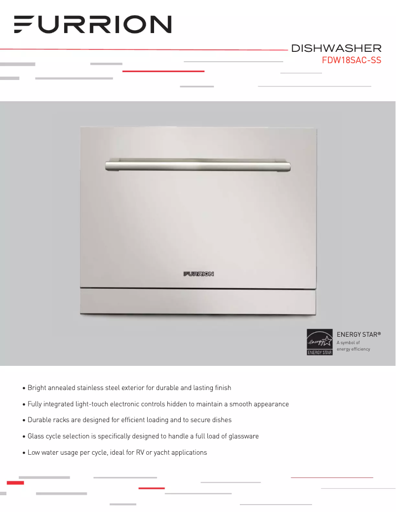 Image de la première page du manuel de l'appareil FDW18SAC-SS