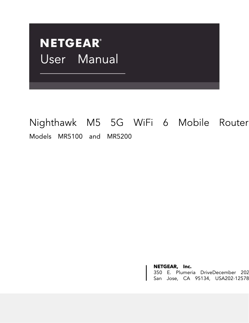 Page 1 de la notice Manuel utilisateur Netgear Nighthawk M5 MR5200