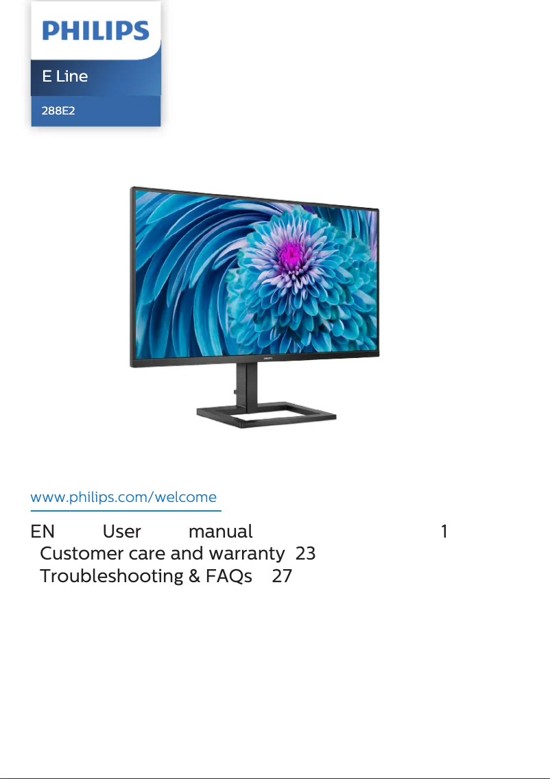 Page n°1 - Manuel utilisateur Philips E-Line 288E2