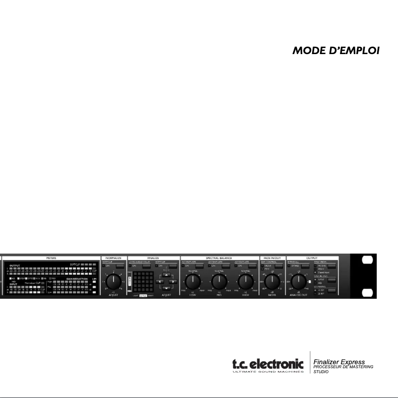 Page n°1 - Manuel utilisateur TC Electronic Finalizer Express
