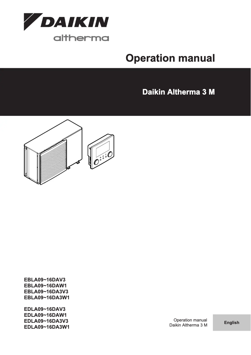 Page n°1 - Manuel utilisateur Daikin Altherma EBLA16DA3V3