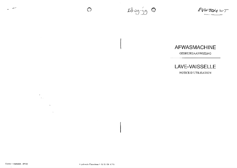 Page 1 de la notice Manuel utilisateur Etna EVW604