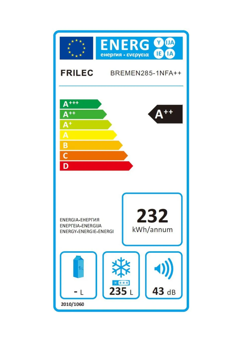 Page n°1 - Label énergétique Frilec BREMEN285-1NFEA++