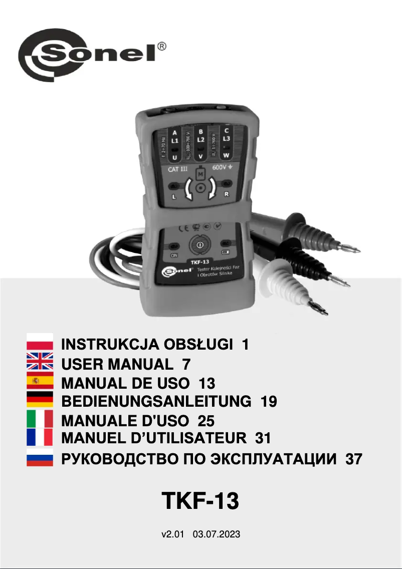 Image de la première page du manuel de l'appareil TKF-13