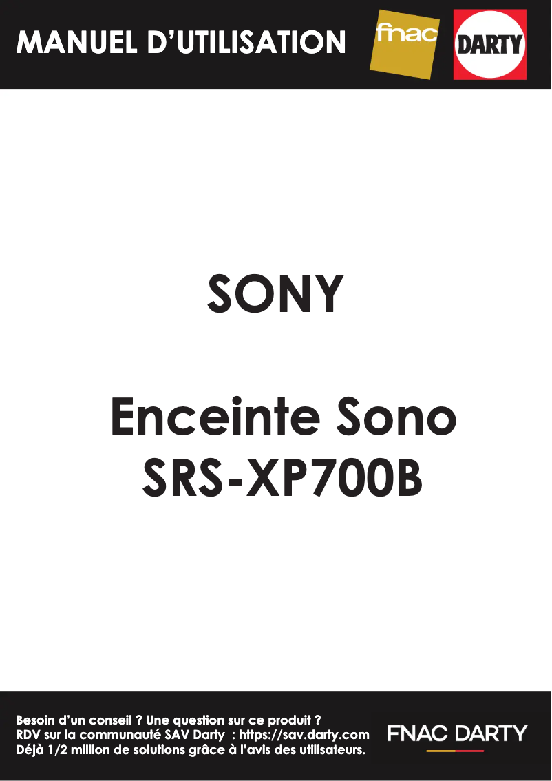 Page n°1 - Manuel utilisateur Sony SRS-XP700