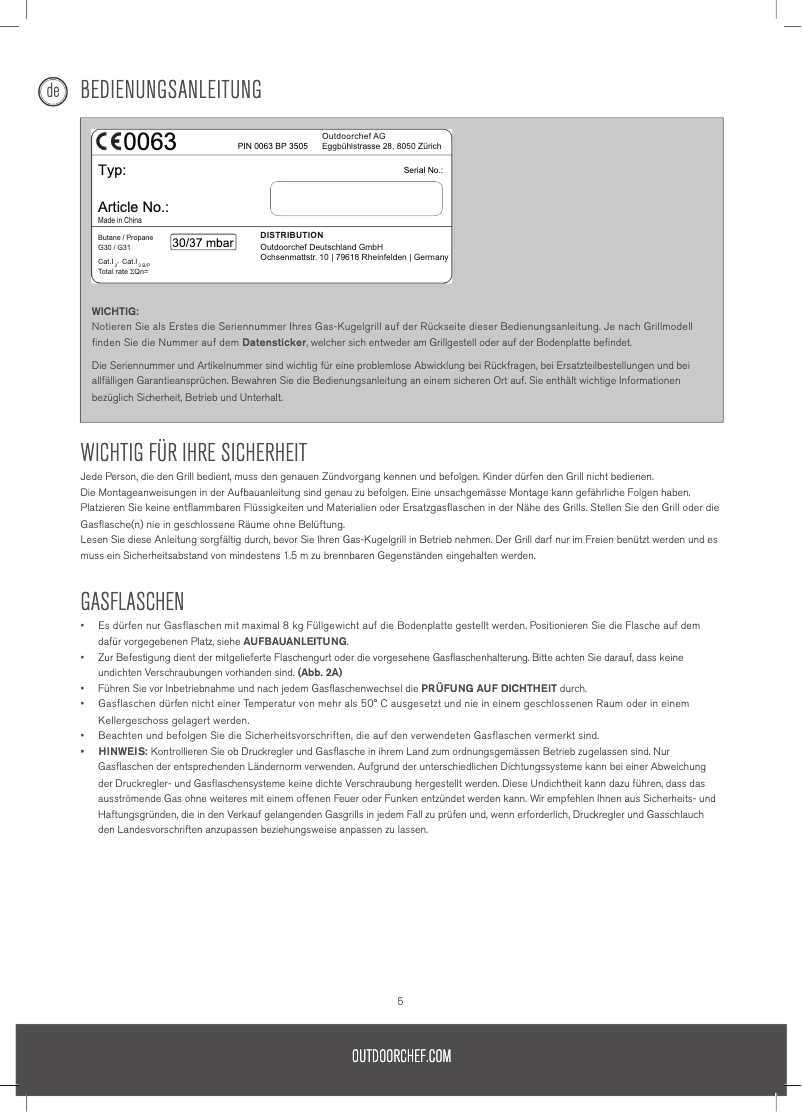 Image de la première page du manuel de l'appareil Ascona 570 G