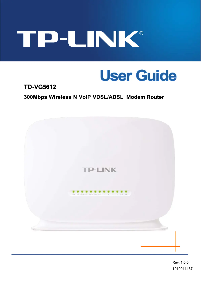 Page 1 de la notice Manuel utilisateur TP-Link TD-VG5612